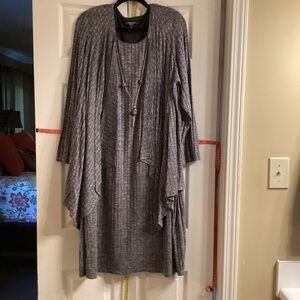 R&M Richards Gray Women's Sweater Dress with Jacket cover